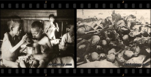 Авторы фильма «The Soviet Story» утверждают, что на этих фотографиях изображены жертвы голода 1932–1933 годов Авторы фильма «The Soviet Story» утверждают, что на этих фотографиях изображены жертвы голода 1932–1933 годов